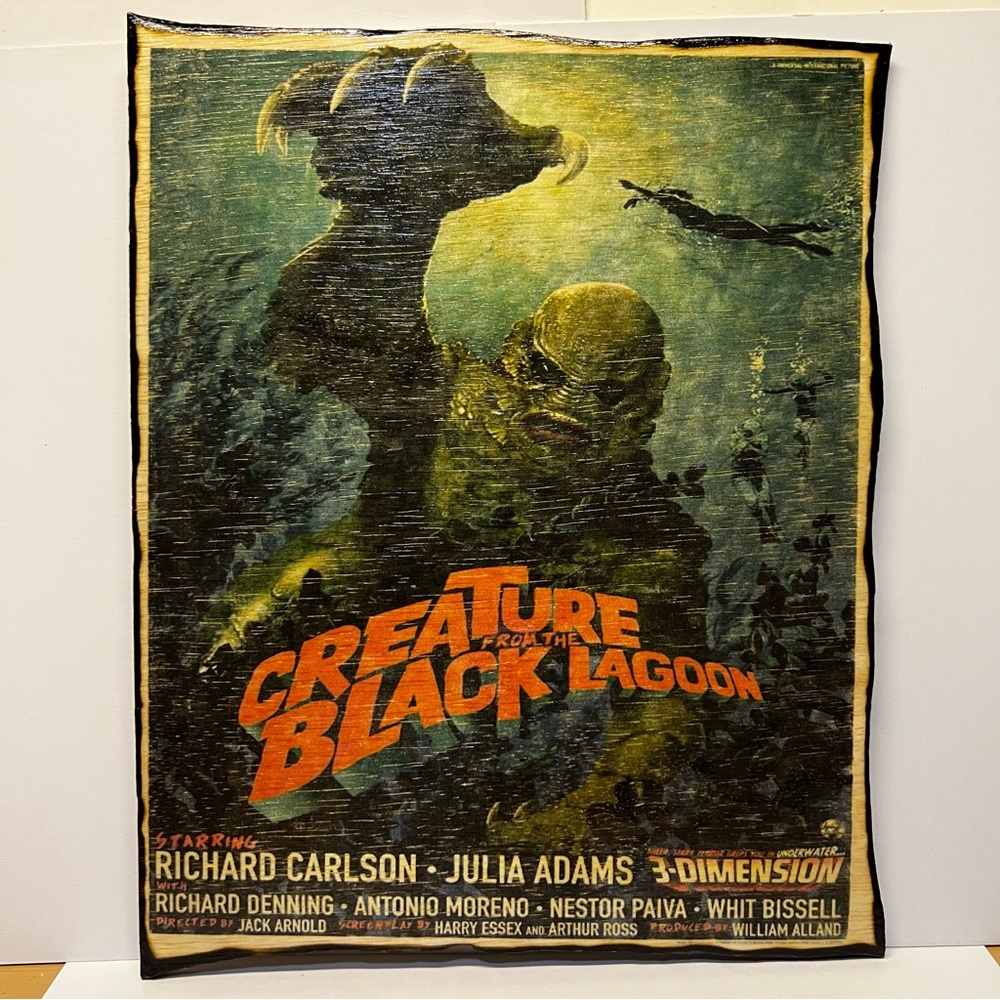Creature From The Black Lagoon Wood Wall Art Hand-Made by IV_Art_